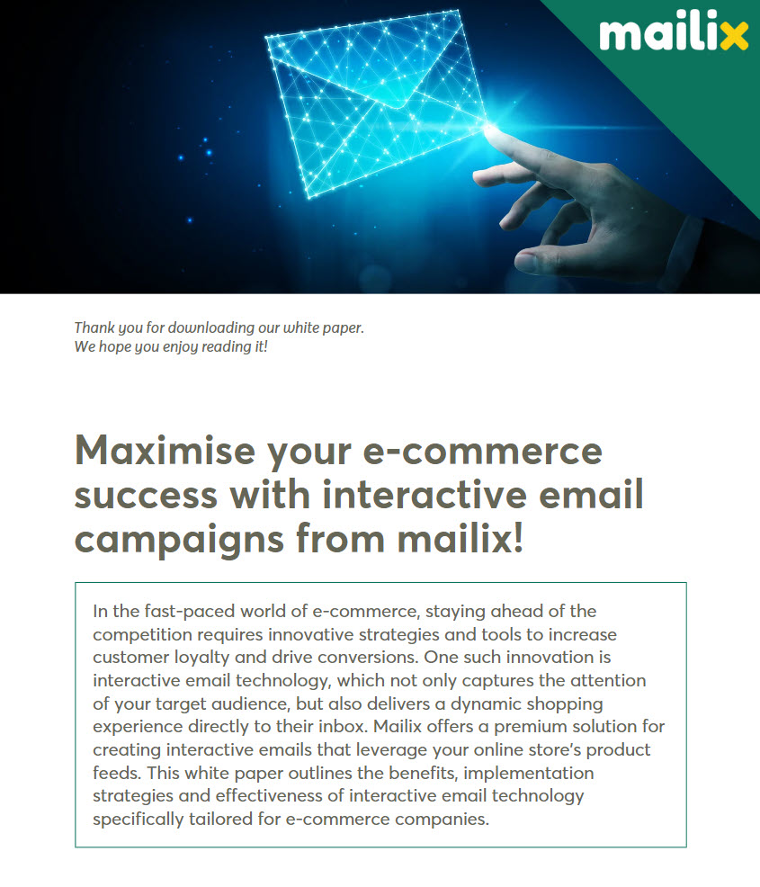 Steigern Sie Ihren E-Commerce-Erfolg mit interaktiven E-Mail-Kampagnen von mailix! - Mayoris AG